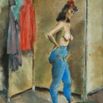 Nude with Blue Pants