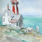 Lighthouse with Cows