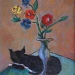 Cat and Flowers