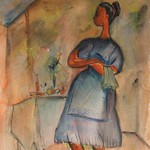 Woman with Apron and Hand Towel